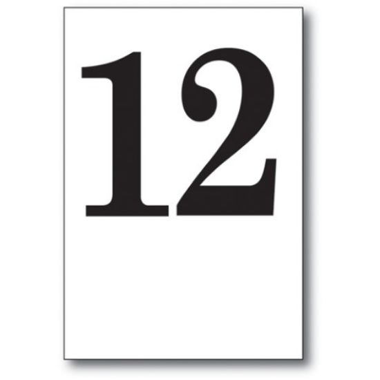 Picture of TABLE CARD NUMBERS 11-20 PLASTIC WHITE