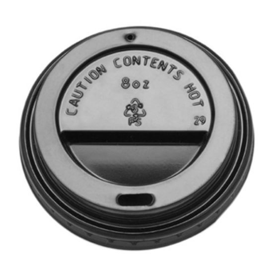 Picture of CPLA DRINK THRU LID FOR 8OZ CUP BLACK x 100