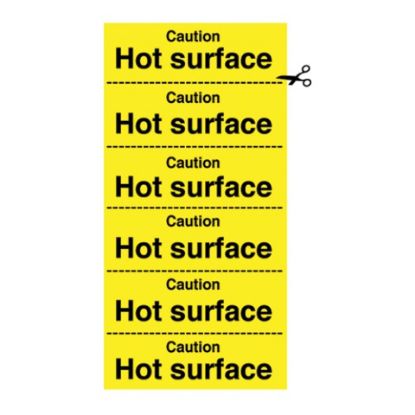 Picture of CAUTION HOT SURFACE SELF ADHESIVE 200X100MM