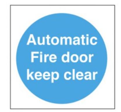 Picture of AUTOMATIC FIRE DOOR KEEP CLEAR SELF ADHESIVE VINYL  SIGN 100x100cm 