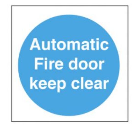 Picture of AUTOMATIC FIRE DOOR KEEP CLEAR SELF ADHESIVE VINYL  SIGN 100x100cm 