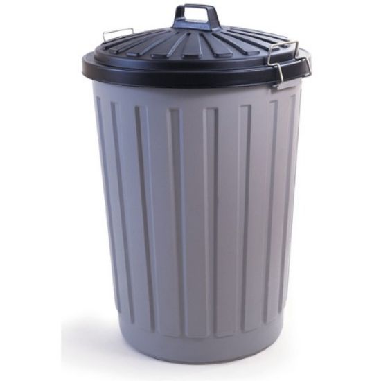 Picture of ROUND REFUSE BIN 90LTR 47X71X47CM BLACK/GREY