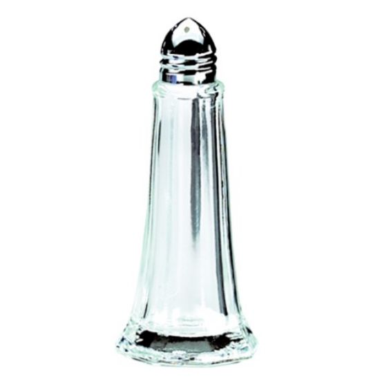 Picture of GLASS LIGHTHOUSE PEPPER SHAKER SILVER TOP