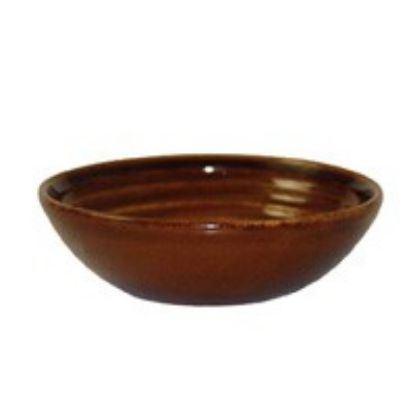 Picture of CASE OF 12 BIT ON THE SIDE RIPPLE DIP DISH 5oz CINNAMON