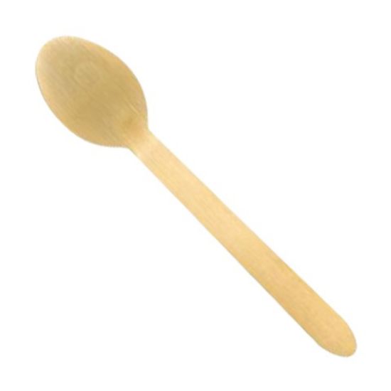 Picture of DISPOSABLE WOODEN DESSERT SPOON x 100