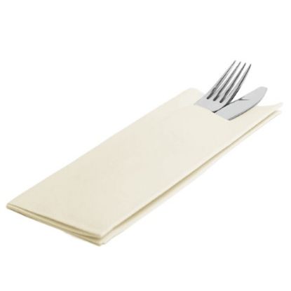 Picture of TORK PREMIUM LINSTYLE WHITE CUTLERY BAG NAPKIN 39CM 8 FOLD WHITE (600)