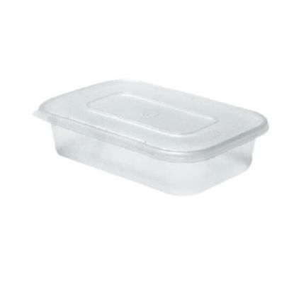 Picture of PLASTIC TAKEAWAY CONTAINER & LID 500CC 174X120MM CLEAR x 50