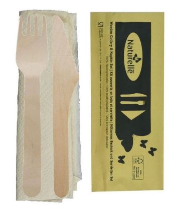 Picture of KRAFT WRAPPED MEAL PACK 3 IN 1 INCLUDES KNIFE FORK AND NAPKIN  (250)