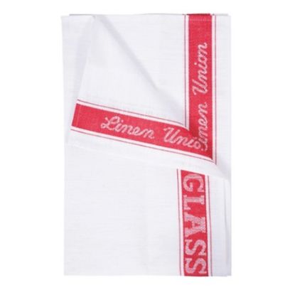 Picture of LINEN UNION GLASS CLOTH WHITE/RED (10)