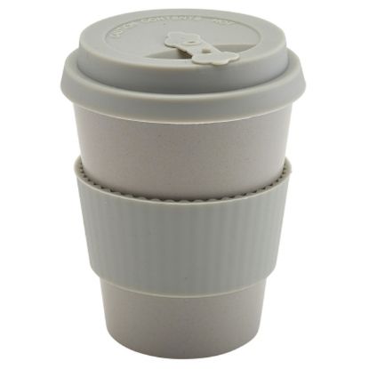 Picture of REUSABLE BAMBOO FIBRE COFFEE CUP 12.25oz GREY WITH SILICONE LID