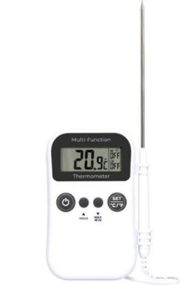 Picture of MULTI FUNCTION DIGITAL THERMOMETER WITH PROBE WHITE