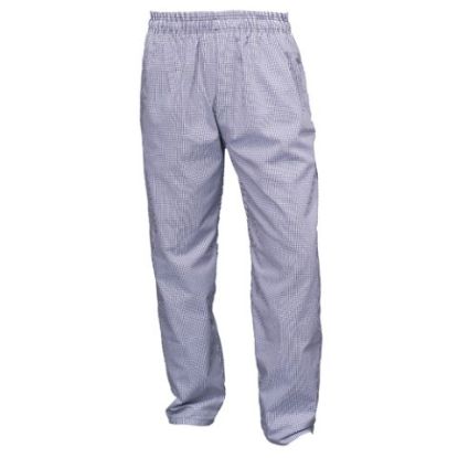 Picture of MENS CHEFS TROUSERS MED GINGHAM BLUE