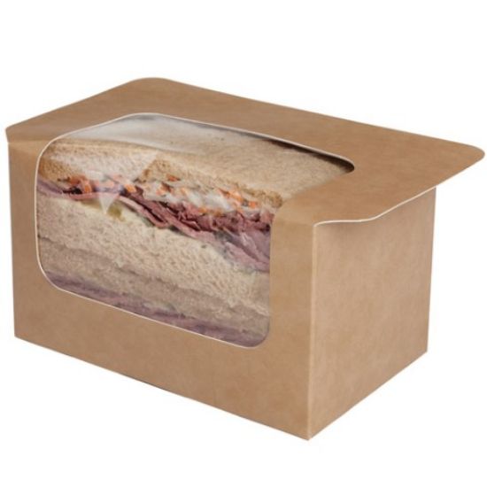 Picture of CASE OF 500 HEAT SEAL SANDWICH PACK KRAFT 125x77x72MM