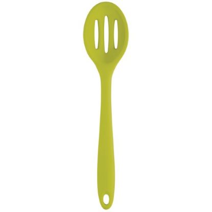 Picture of COLOURWORKS SLICONE SLOTTED SPOON GREEN 27CM