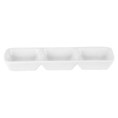 Picture of CASE OF PORCELITE 3 DIVISIONAL DIP TRAY             7.75 X 2.5" (6)