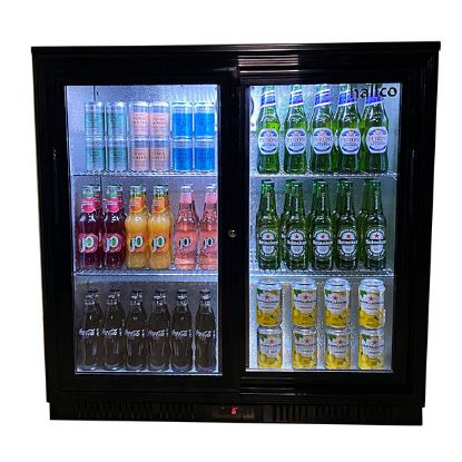 Picture of HALLCO DOUBLE SLIDING DOOR BOTTLE COOLER   BLACK