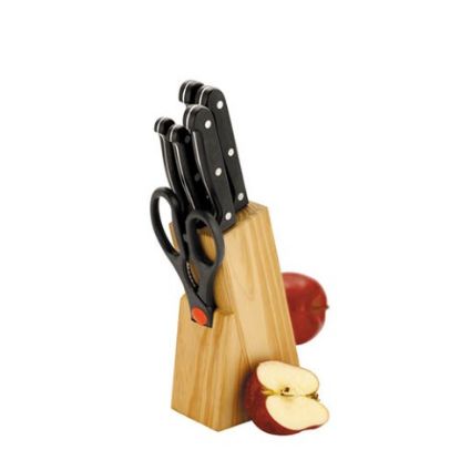 Picture of 6 PIECE WOODEN KNIFE BLOCK INCL SCISSORS