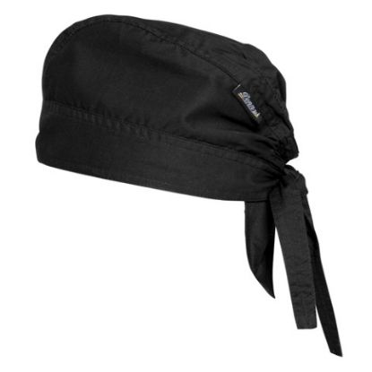 Picture of BANDANA CAP WITH ELASTICATED BACK AND TIE TAPES BLACK