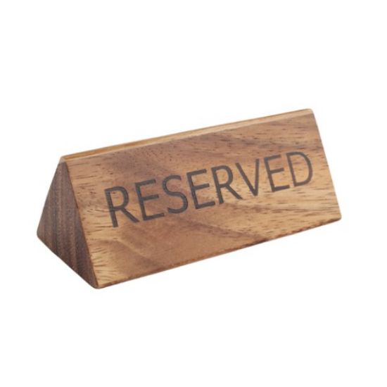 Picture of RESERVED TABLE SIGN ACACIA WOOD