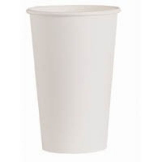 Picture of DISPOSABLE PAPER COFFEE HOT CUP 16OZ PLAIN WHITE x 50