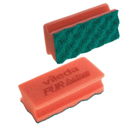 Picture of VILEDA PURACTIVE HIGH FOAM SCOURER RED x 10