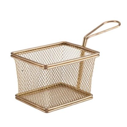 Picture of SERVING FRY BASKET 10X8X7.5CM RECTANGULAR COPPER