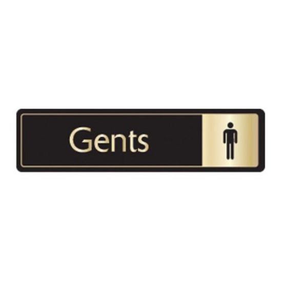 Picture of GENTS DOORSIGN SELF ADHESIVE 43X178MM BLACK & GOLD