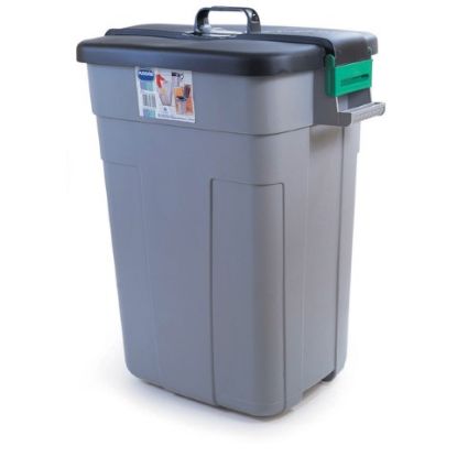 Picture of RECTANGULAR REFUSE BIN 90LTR 53X73X43CM BLACK/GREY