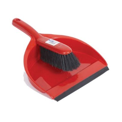 Picture of STIFF DUSTPAN SET RED (SINGLE)