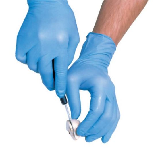 Picture of JANGRO PROFESSIONAL NITRILE DISPOSABLE GLOVE POWDER FREE BLUE SMALL x 100