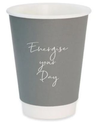 Picture of CASE OF 500 GREY 12oz SIGNATURE DOUBLE WALL COFFEE CUP