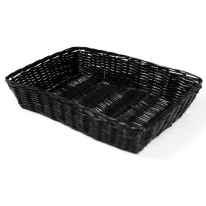 Picture of BASKET WOVEN POLYPROPYLENE 40.5X28.5X8CM BLACK