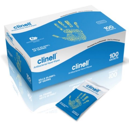 Picture of CLINELL ANTIBACTERIAL HAND WIPES (100)