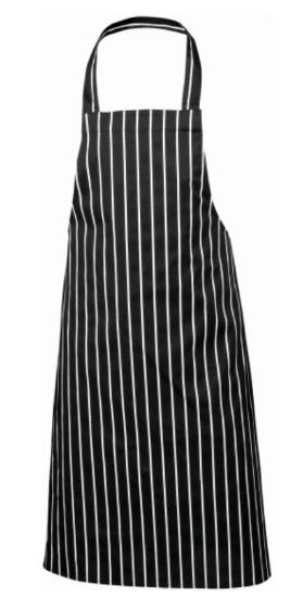 Picture of BLACK BUTCHERS STRIPE BIB APRON 70x100cm