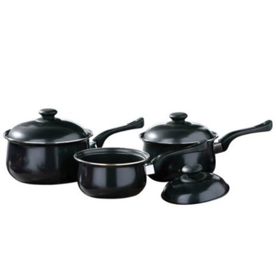 Picture of 3 PIECE SAUCEPAN SET BLACK BELLY (161820CM)