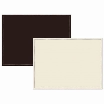 Picture of PLACEMAT SET FAUX LEATHER BROWN/CREAM (4)