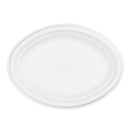 Picture of CASE OF (500) BAGASSE OVAL PLATE 10"