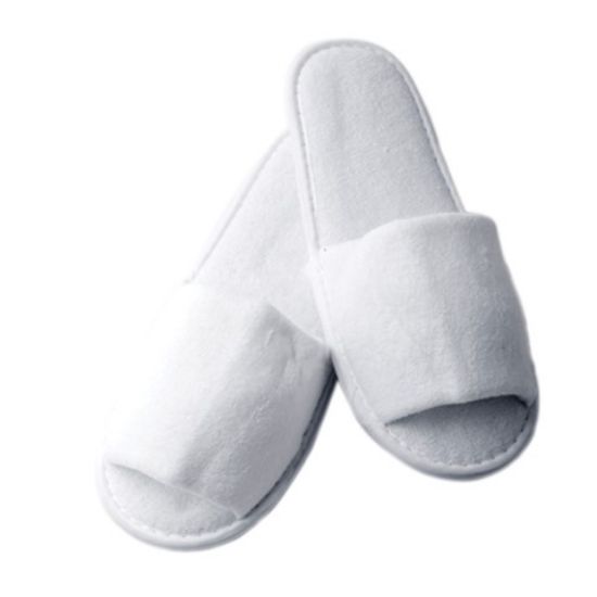 Picture of TOWELLING OPEN TOE SLIPPERS (100)