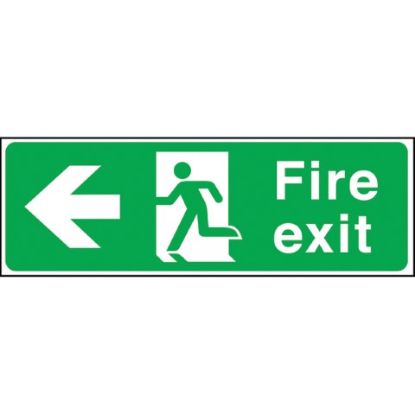 Picture of FIRE EXIT MAN RUNNING ARROW LEFT RIGID 150X450MM