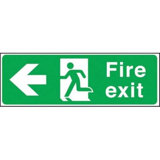 Picture of FIRE EXIT MAN RUNNING ARROW LEFT RIGID 150X450MM