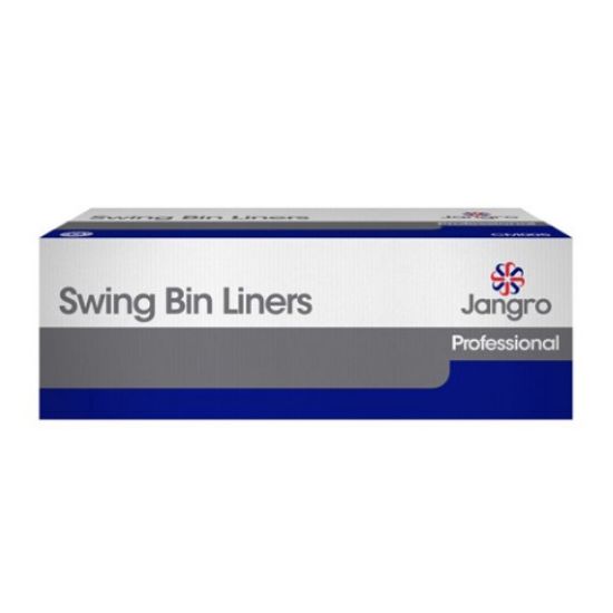 Picture of JANGRO HEAVY DUTY SWING BIN LINER WHITE 13"X23"X30" 40L 100G (500)