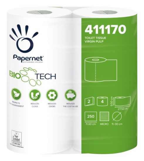 Picture of BIO TECH SINGLE WRAP CONVENTIONAL 250 SHEET TOILET TOLL WHITE 2 PLY (PURE) (48)