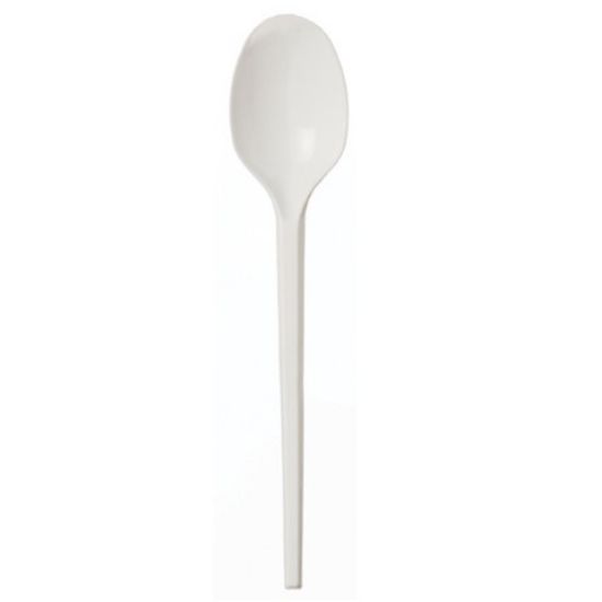 Picture of DISPOSABLE DESSERT SPOON WHITE x 100