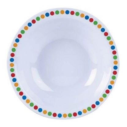 Picture of CHILDRENS MELAMINE BOWL 16CM COLOURED CIRCLES