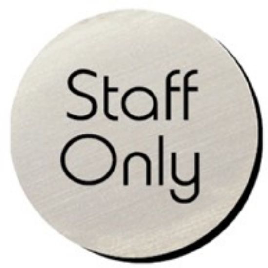 Picture of STAFF ONLY DOOR DISC SELF ADHESIVE METALLIC DIA75MM