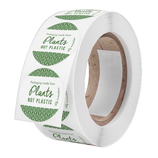 Picture of ROLL OF (1000) VEGWARE COMPOSTABLE STICKER 45MM ROUND