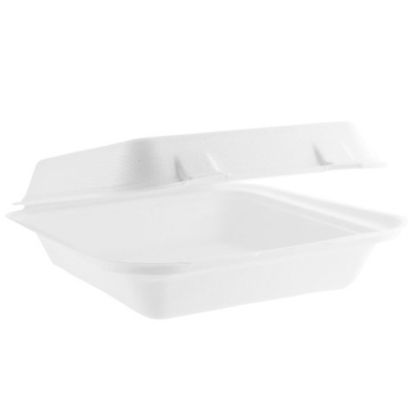 Picture of CASE OF (200) BAGASSE SQUARE LUNCH BOX 8"