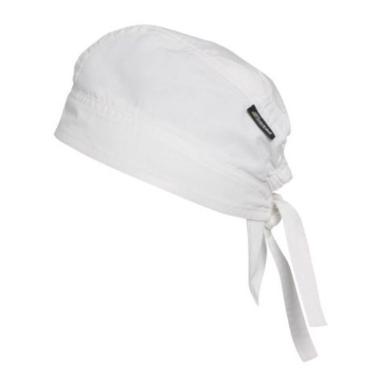 Picture of BANDANA CAP WITH ELASTICATED BACK AND TIE TAPES WHITE