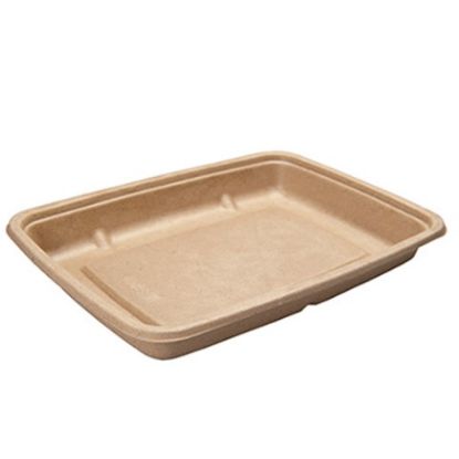 Picture of CASE OF 300 BAGASSE RECTANGULAR TRAY BROWN 230x164x25MM