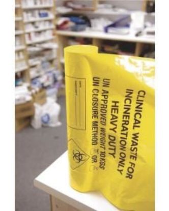 Picture of CLINICAL YELLOW SACKS MEDIUM DUTY 11" X 17" X 26" 20L CASSE 500